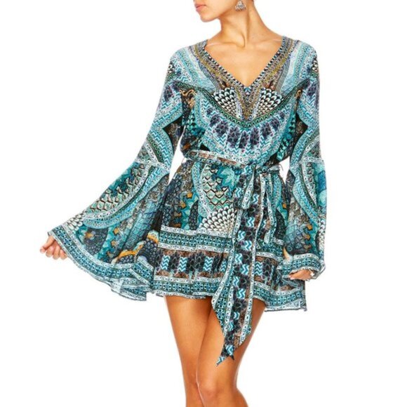 Camilla Turn On The Charm Wide Sleeve Playsuit Size Large b87 - Picture 7 of 13